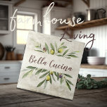 Rustic Olive & Branches Bella Cucina Brown<br><div class="desc">Bella Cucina buquê de aquarela rustica de ramos e folhas. Script Brown. Combine & com outros azulejos neste mesmo tema de coordenação para criar a sua aparência perfeita. 100% de satisfação do cliente com o "Zazzle" todos os dias.</div>