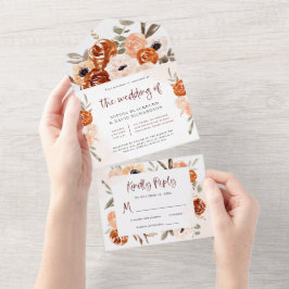 Rustic Orange Boho | Casamento branco de aquarela