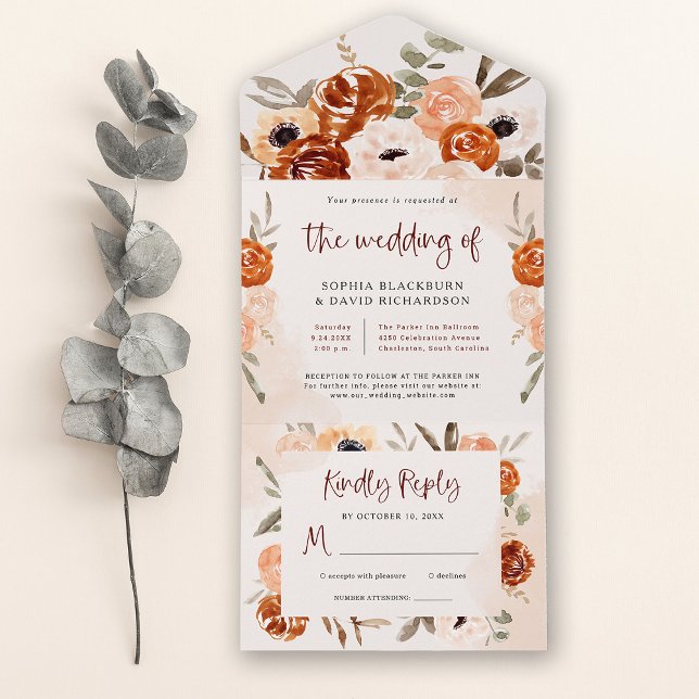 Rustic Orange Boho | Casamento com Blush Watercolo (Criador carregado)