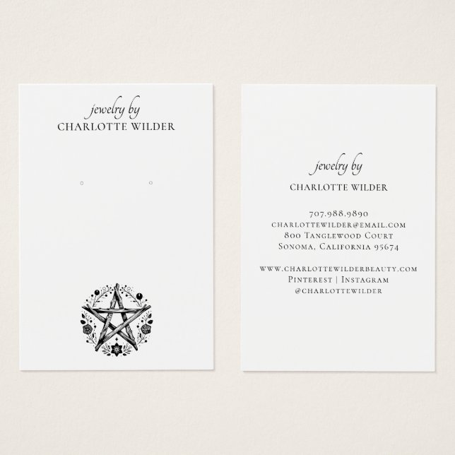 Rustic Pagan Wiccan Pentacle Jewelry Earring (Frente & Verso)