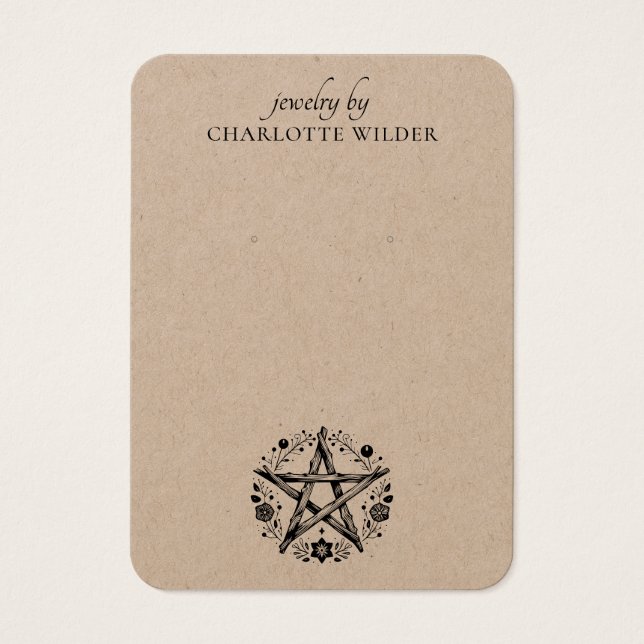 Rustic Pagan Wiccan Pentacle Jewelry Earring Kraft (Frente)