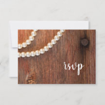 Rustic Pearls Barn Wood Country Casamento RSVP
