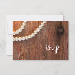 Rustic Pearls Barn Wood Country Casamento RSVP