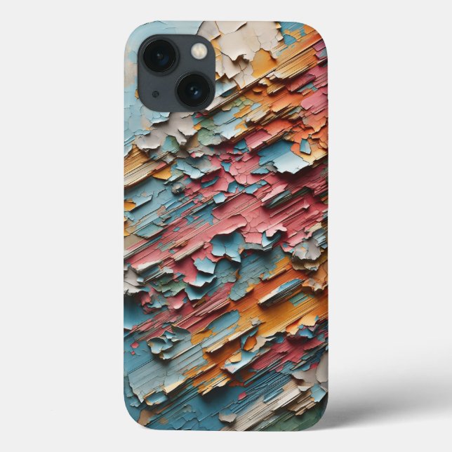Rustic Peeling Paint Abstract Phone Case  Colorful (Verso)