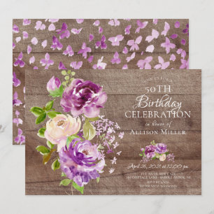 Rustic Peonies Floral Aniversário Convite
