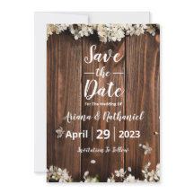 Rustic Personalizável Salve Os Cartões De Convite 