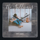 Rustic Personalizou Sua Fotografia No Relógio De P<br><div class="desc">Rustic Personalizou Sua Fotografia No Relógio De Parede De Wooden</div>