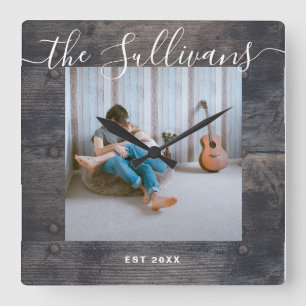 Rustic Personalizou Sua Fotografia No Relógio De P