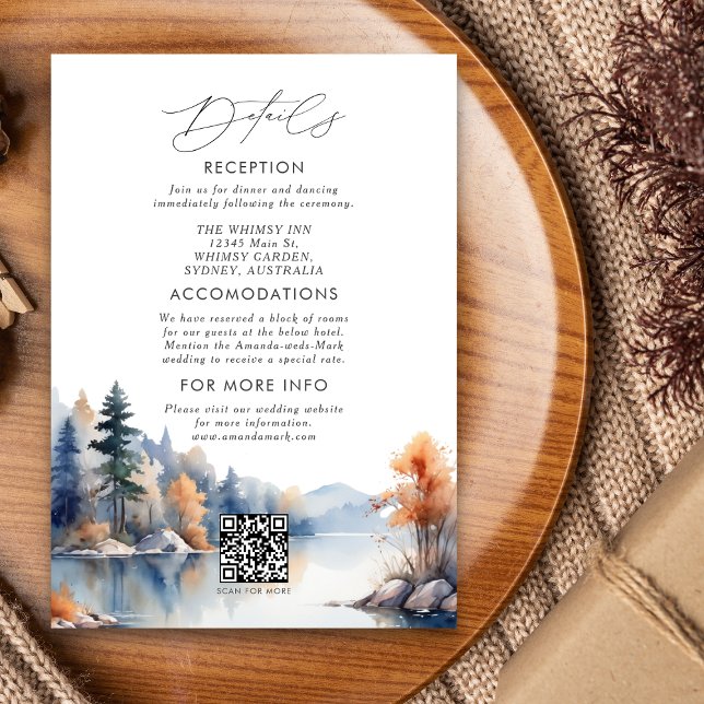 Rustic Pine tree Adent Wedding Detalhe de convite (Criador carregado)