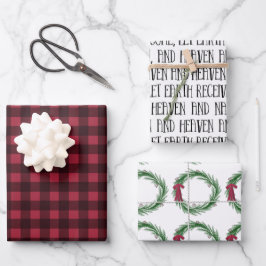 Rustic Pine Wreath Buffalo Xadrez Joy To The World