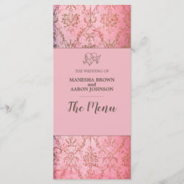RUSTIC PINK - Cartão de Menu de Casamento