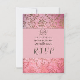 RUSTIC PINK - Cartão RSVP de Casamento