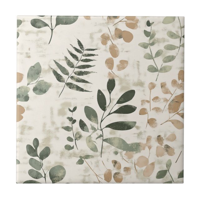 Rustic Pressed Leaves Pattern –Autumn Botanical 15 (Frente)