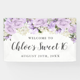Rustic Purple e White Floral Sweet 16 Party