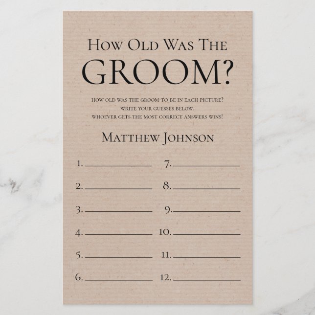 Rustic Quão Velho Era O Noivo (Frente)