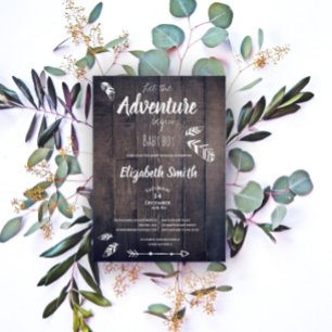 Rustic Que a aventura comece. Convite