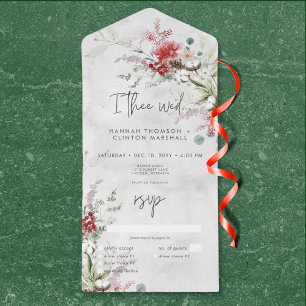 Rustic Red Winter Berries & Boho Cotton Código QR
