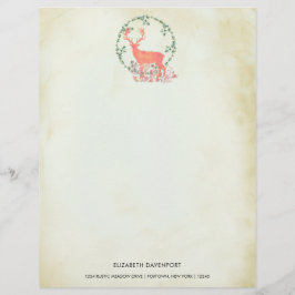Rustic Reindeer Boho Watercolor Personalizado