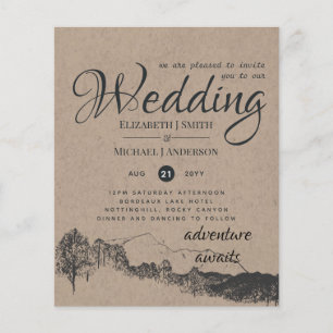 Rustic Rocky Mountain Wedds Convite Orçamento
