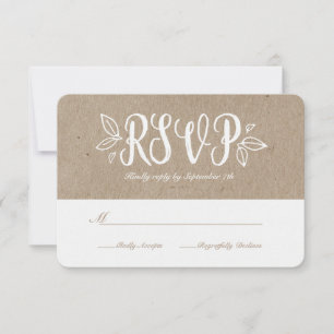 Rustic Romance Faux Kraft Paper RSVP