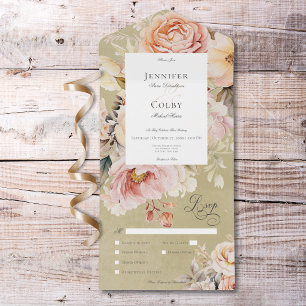 Rustic Romantic Pink & Blush Rosa Janto Verde