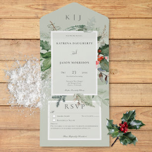 Rustic Sage Winter Holly & Pine Detalhes