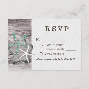 Rustic Starfish & Mason Jar Weding RSVP
