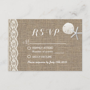 Rustic Starfish & Sand Dollar Beach Weding RSVP