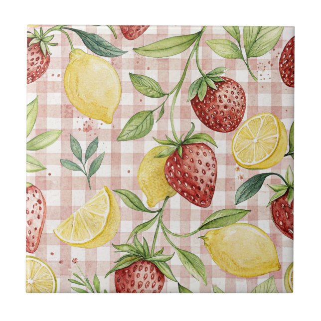 Rustic Strawberry & Citrus Earthy Pattern (7) (Frente)