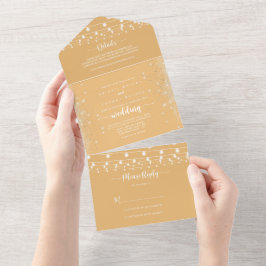 Rustic String Lights Calliografia Casamento Amarel