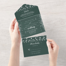 Rustic String Lights Calliografia Casamento Verde