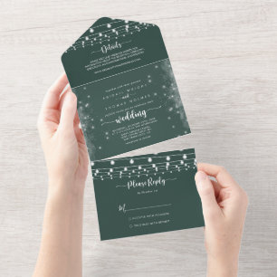 Rustic String Lights Calliografia Casamento Verde