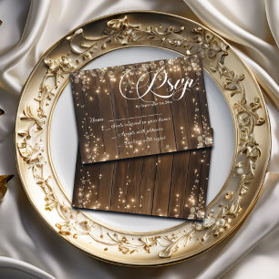 Rustic String Lights White Floral Weding RSVP