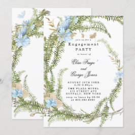 Rustic Summer Fern Wreath Festa de noivado Convite