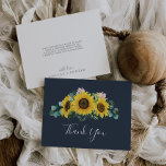 Rustic Sunflower Eucalyptus | CARTÕES DE AGRADECIM<br><div class="desc">Este cartões de agradecimentos de eucalipto de girassol rústico é perfeito para um casamento country. O design floral boêmico apresenta girassóis amarelos, flores cor-de-rosa pinceladas e verde-caçador de eucalipto verde em aquarela com um elegante e moderno sentimento de bolho. Personalize a parte traseira do cartão com seus nomes e uma...</div>