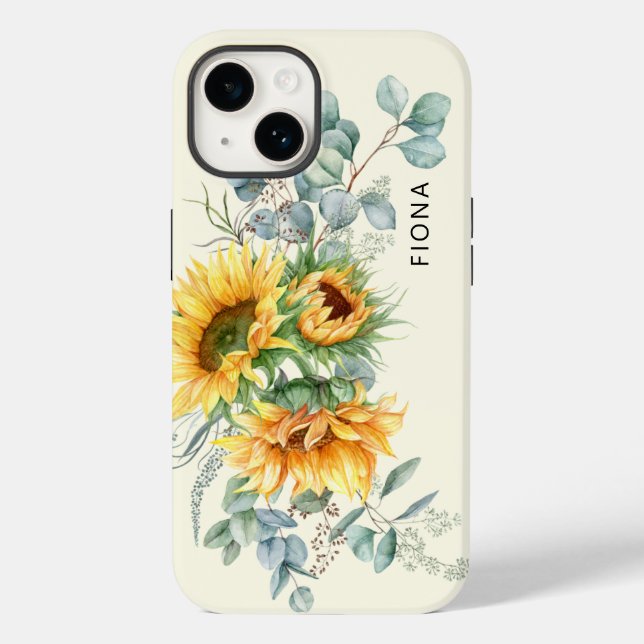 Rustic Sunflower Eucalyptus Greenery Personalizado (Verso)