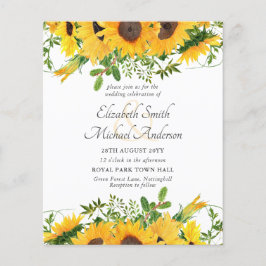 Rustic Sunflower Themed Wedding Stationery Budget