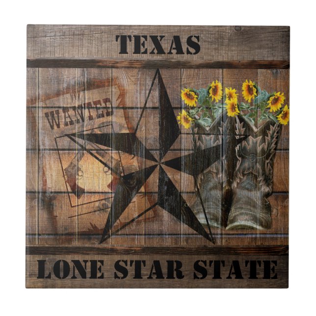 Rustic Texas Star Western Pistola Cowboy Boots Cer (Frente)