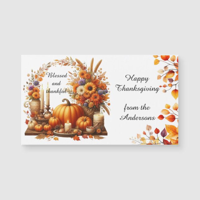 Rustic Thankanding Pumpkin Watercolor Autumn (Frente)