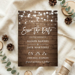 Rustic Twinkle Lights Casamento Salve o Magnet