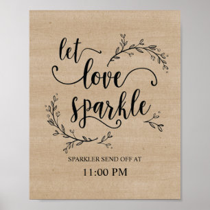 Rustic Vines Sparkler manda sinal poster
