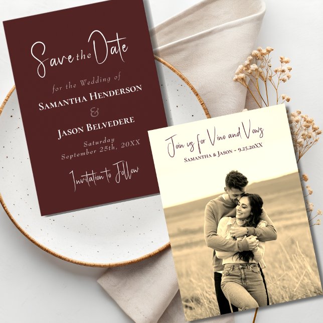 Rustic Vineyard Wedding Save the Date  (Criador carregado)