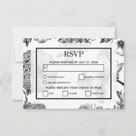 Rustic Vintage Flowers Casando Cartões RSVP