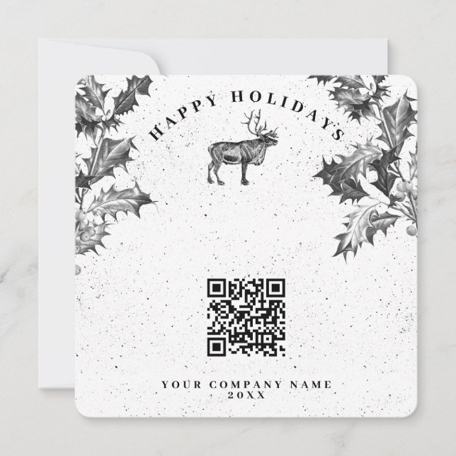 Rustic Vintage Holiday Business Código QR Natal (Frente)