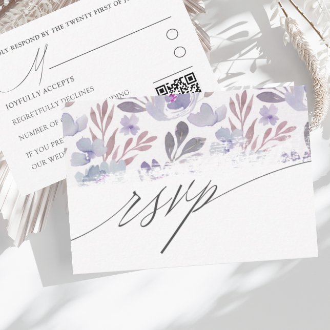Rustic Watercolor Floral Wedding RSVP (Criador carregado)