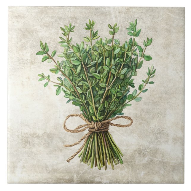 Rustic Watercolor Herbs with Twine Design (Frente)