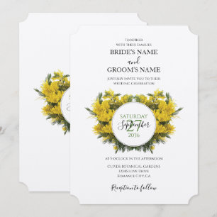 Rustic Wattle Acacia Casamento Convites
