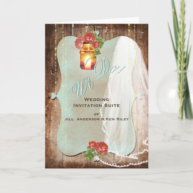 Rustic Wedding ~ Cartão de Convite (Frente)