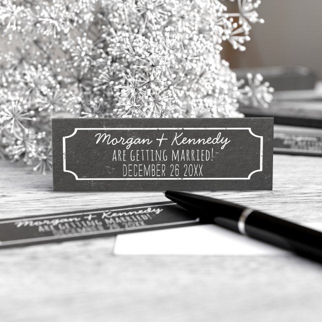 Rustic Wedding Mini Salva O Pacote De 100 Datas (Pack of 100 mini chalkboard style save the date cards. Just add your names and wedding date)
