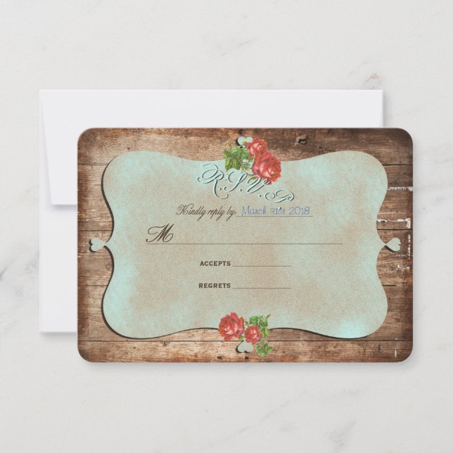 Rustic Wedding ~ RSVP Card (Frente)